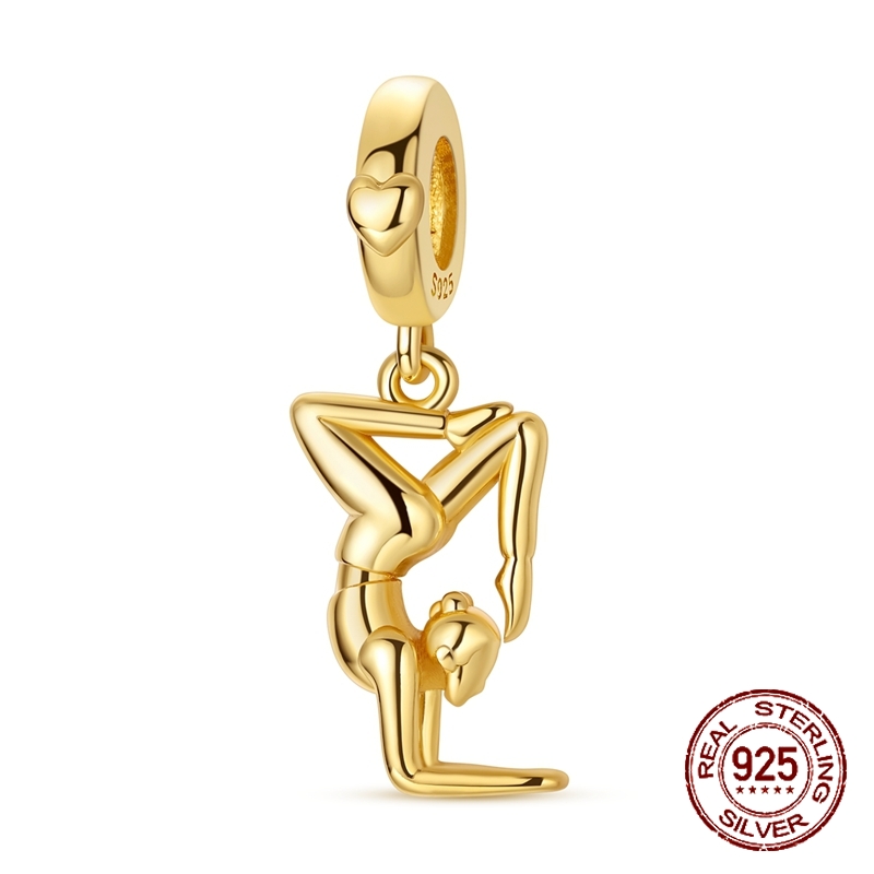 925 Sterling Silver Golden Yog - Yoga Fitness Gifts review and price