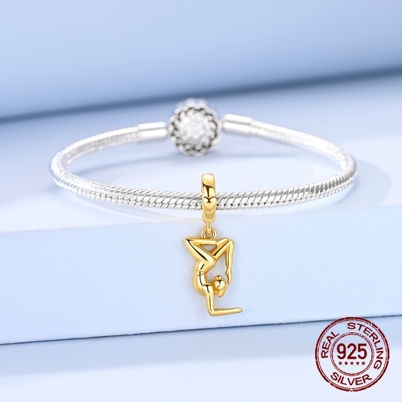 925 Sterling Silver Golden Yog - Yoga Fitness Gifts review and price