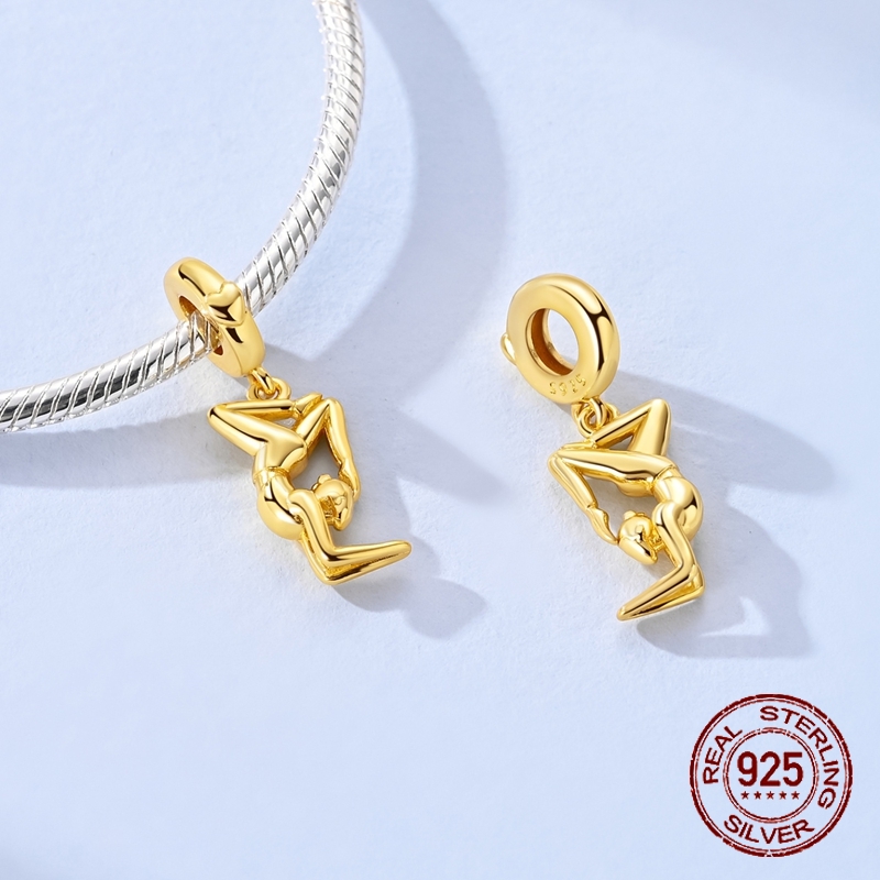925 Sterling Silver Golden Yog - Yoga Fitness Gifts review and price